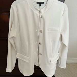 Banana Republic Women's Ivory Button-Front Blazer